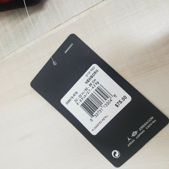 NIKE Air Jordan Newborn Baby Bunting Snowsuit Coat Black Red New Fleece Lined - Picture 8 of 8